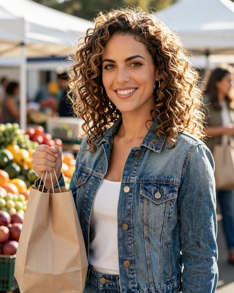 Verified woman at a weekend market open to combat veteran dating on our platform
