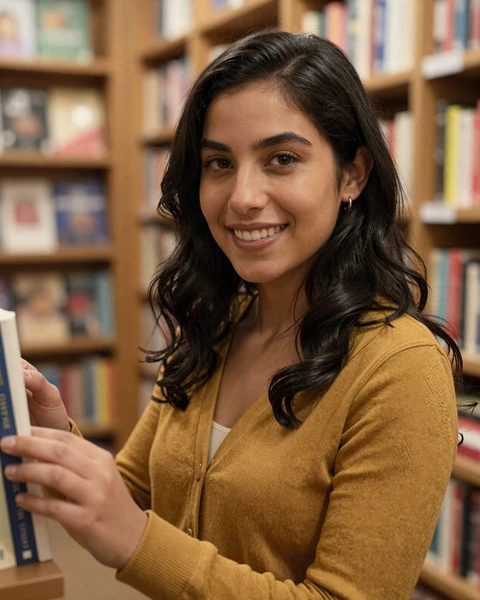 Verified Latina woman at a bookstore seeking sailor dating on our navy dating site